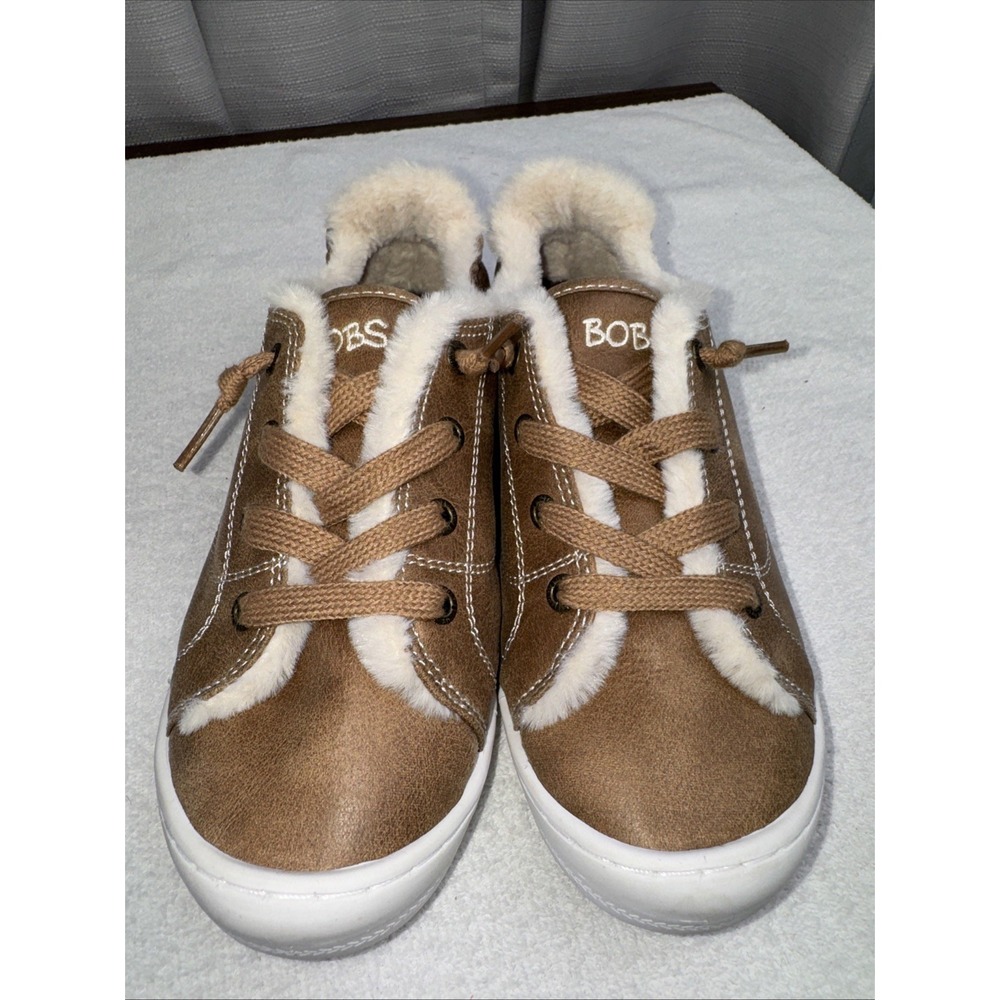 Bobs Skechers Slip On Faux Fur Lining, Memory Foam Brown Ladies Size US 8